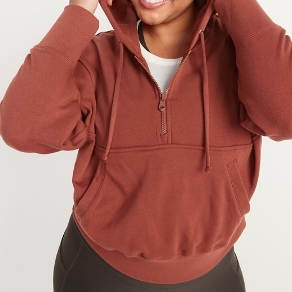 Old Navy Cropped Quarter Zip Hoodie